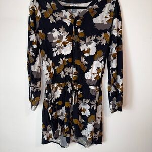 Floral Print Romper with Button Detail